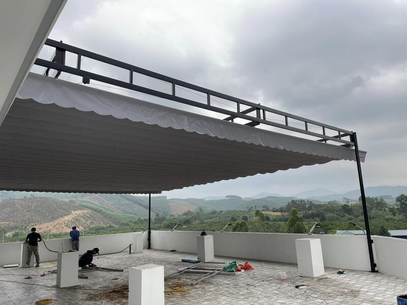 Mái che sân thượng bằng xếp di động