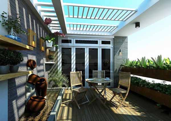 sử dụng sân thượng cho không gian uống cafe