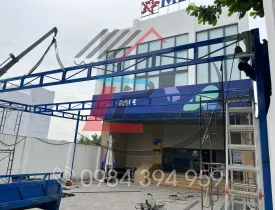 Làm mái hiên khung sắt sơn tĩnh điện giá rẻ tại Bà rịa