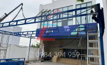 Làm mái hiên khung sắt sơn tĩnh điện giá rẻ tại Bà rịa