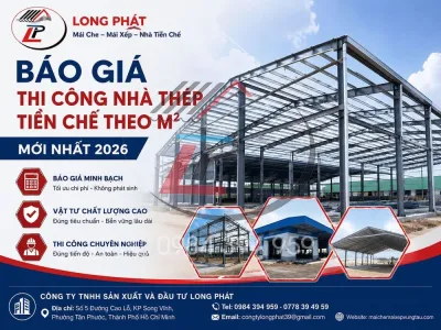 Báo Giá Thi Công Nhà Thép Tiền Chế Theo M² Mới Nhất 2026