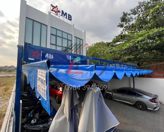 Thi công mái che MBBank Long Điền