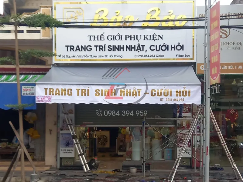 mái che trước sân cửa hàng