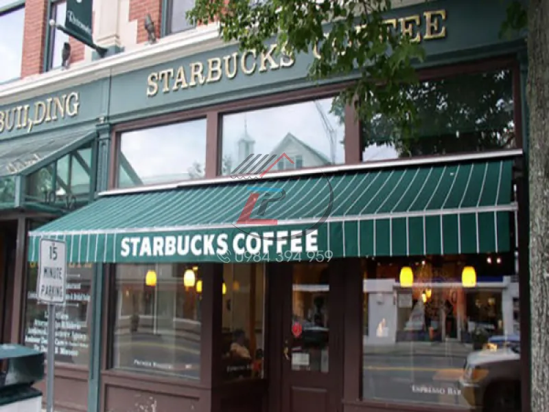 Mái che mặt tiền starbuck