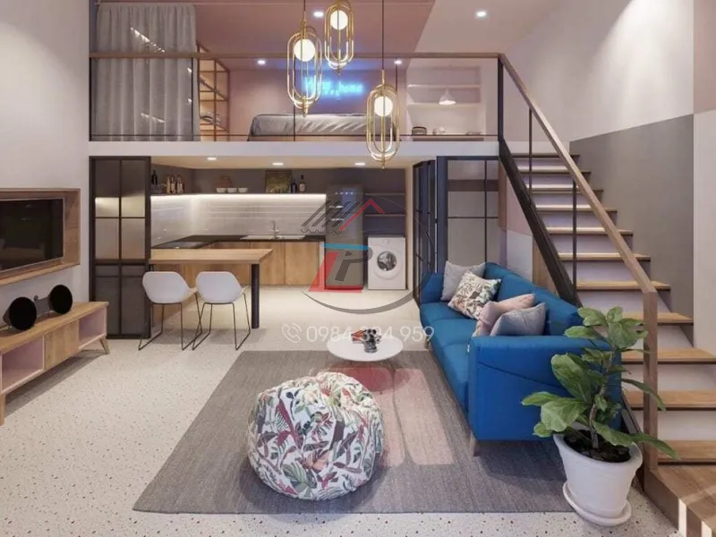 Nhà tiền chế có gác lửng mang phong cách hiện đại