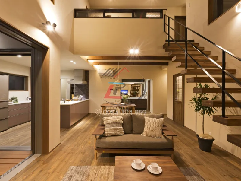 Nhà tiền chế gác lửng kiểu nhật bản