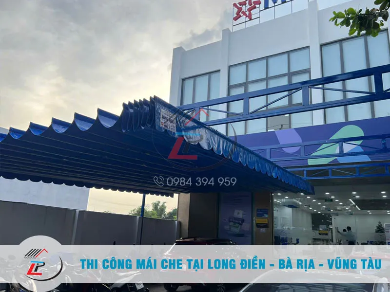 Thi công mái che cho ngân hàng MB tại Long Điền