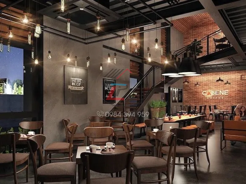 Quán cà phê khung thép tiền chế cổ điển