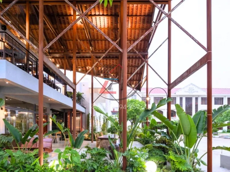 Quán cà phê khung thép tiền chế dàn giáo
