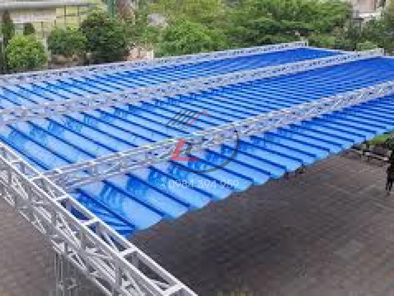 . Mái xếp khung sắt hoặc nhôm dạng kéo